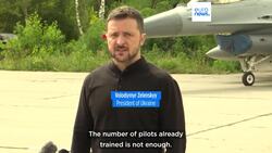 Ukraine's Zelenskyy unveils newly arrived F-16 fighter jets to boost country's war effort News Clip
