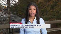 Bronx River Parkway open after wild traffic stop, crash News Clip