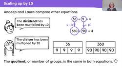 Explain the effect on the quotient when scaling the dividend and the divisor by 10 Instructional Video