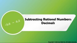Subtracting Rational Numbers: Decimals Instructional Video
