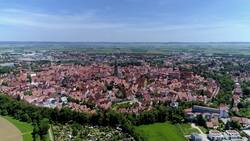 Medieval Magic: Drone Views of Nördlingen's Geologic Wonder Stock Footage