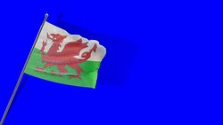 welsh flag Rising Stock Footage