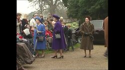 UK: Royal Family attend traditional Christmas Day service at St Mary Magdalene Church in Sandringham 1992 News Clip