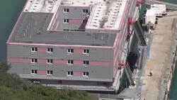 Fire alarms tested on the Bibby Stockholm accommodation barge News Clip