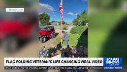 Life changed fast for garbage man who went viral for folding flag left in trash News Clip