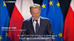 EU's Tusk slams Polish leaders for 'disrespecting constitution on a daily basis' News Clip