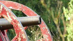 close-up -  shot of an old cannon during the Civil War in the United States (slow motion) Stock Footage