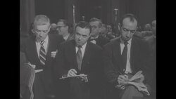 Eisenhower press conference on continuing Army-McCarthy dispute; he and Army Secy Stevens at Freedom Day event in Charlotte, NC News Clip
