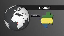 Earth Sphere Map and Gabon Country Map with National Flag Stock Footage