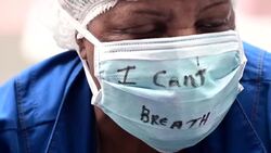 CLEAN : Health care workers take a knee, remember George Floyd in New York News Clip