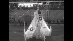 Vertical rising and landing plane is demonstrated at Moffett Naval Air Station in CA News Clip