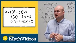 Subtracting linear functions to find domain Instructional Video