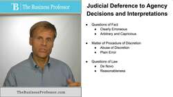 Judicial Deference to Agency Decisions and Interpretations Instructional Video