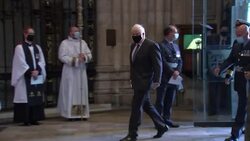 Boris Johnson arrives at Westminster Abbey for service News Clip