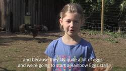 Nine-year-old raises funds for children's hospice through rescue hen eggs stall News Clip