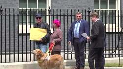 Protesters hand in petition to 10 Downing Street over BBC plans to cut local radio stations News Clip