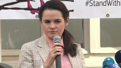 CLEAN : Belarus opposition leader urges EU to be 'brave' with sanctions News Clip