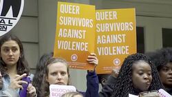 “Say No to Kavanaugh” – Protesters demand congress vote No to Kavanaugh - NYC Stock Footage