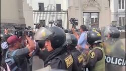 CLEAN : Protesters gather outside the building where local media claim Castillo is News Clip