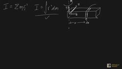 Calculating moment of inertia for rotating bar around end Instructional Video