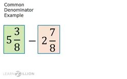 Subtracting Mixed Fractions with Unlike Denominators Instructional Video