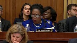 Jackson Lee exchange with Attorney General Sessions over criminal justice reform Stock Footage