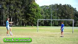 Pairs drill: Pass & run around | Soccer skills in PE (grade K-6) Instructional Video