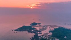 Aerial View Of The Island - Time Lapse Stock Footage