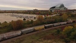 Aerial views of Covid testing centre in Milwaukee News Clip