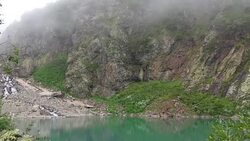View lake scenes in mountains, national park Dombai, Caucasus, Russia, Europe Stock Footage