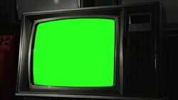 Old Tv Green Screen. Close-Up. Stock Footage