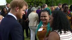 Prince Harry meeting guests at Commonwealth garden party News Clip