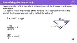 Checking and securing understanding of sine ratio problems Instructional Video
