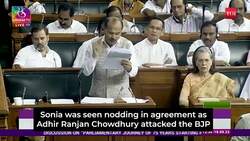 'This is true, bolne do': Sonia gets angry as BJP MPs try to disrupt Adhir Ranjan Chowdhury's speech News Clip