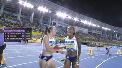 U.S women's 4x100m relay team sprints to championship record, Canada places seventh News Clip