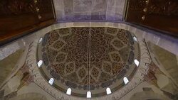 Interior of the three serefeli Mosque. Edirne, Turkey Stock Footage
