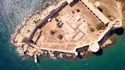 Kiz Kalesi - Korykos Aerial View Stock Footage