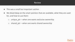 C++ Standard Template Library in Practice - Section 7 Review Instructional Video