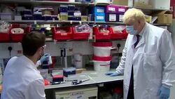 Boris Johnson visiting Oxford vaccine research lab News Clip