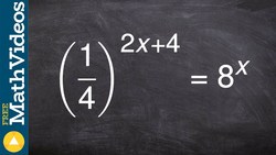 Rewriting two exponents to the same base so you can use the one to one property to solve Instructional Video