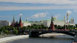 The Kremlin & Moskva River, Moscow, Russia Stock Footage