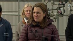 Freeland is asked whether genocide is happening in Ukraine News Clip