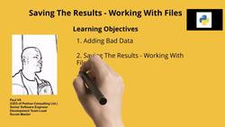 Python Bootcamp in a Day - Python Programming for Beginners - Learning Objectives - Saving the Results - Working with Files Instructional Video