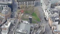 Aerials of Leicester Square and China Town News Clip