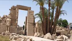 Egypt, Luxor - Karnak Temple - 10th Pylon Stock Footage