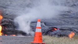 Residents watch as lava engulfs road after Kilauea volcano eruption News Clip