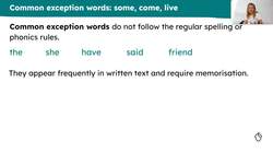 Writing more common exception words Instructional Video