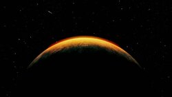 Sunrise over Planet from space with galaxy star Stock Footage