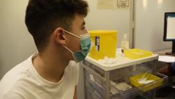 Teens getting their covid jabs News Clip