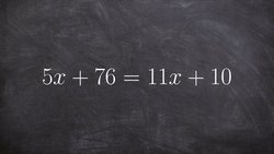 Solve an equation with a variable on both sides of the equation Instructional Video
